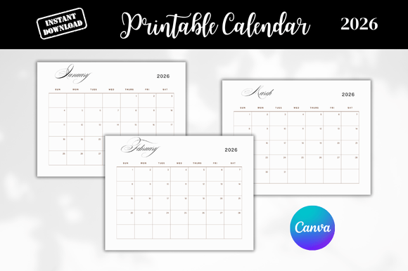 Download 2026 Calendar Editable Canva Templates - Calendar Collection