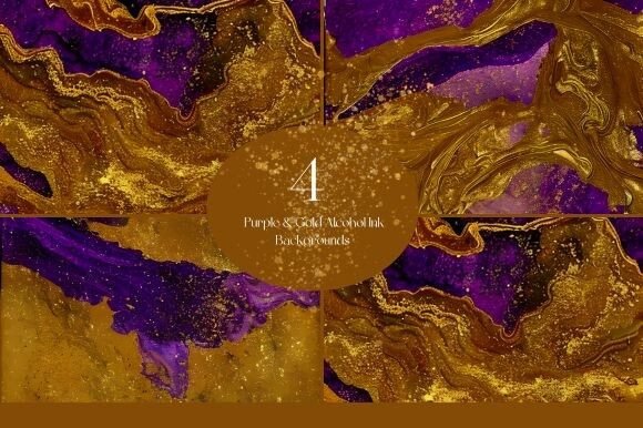 Download Purple and Gold Alcohol Ink Backgrounds - Premium Resources