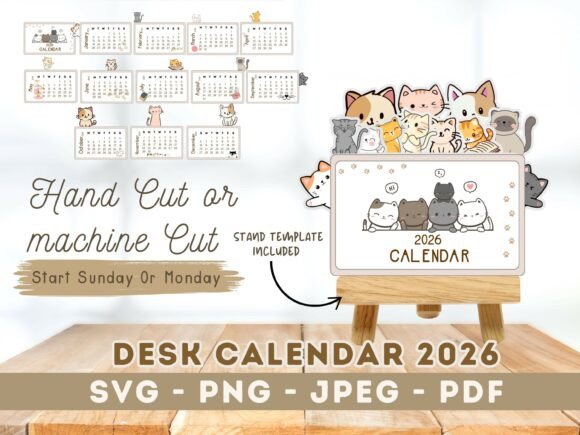 Download Cat Desk Calendar 2026 - Calendar Collection