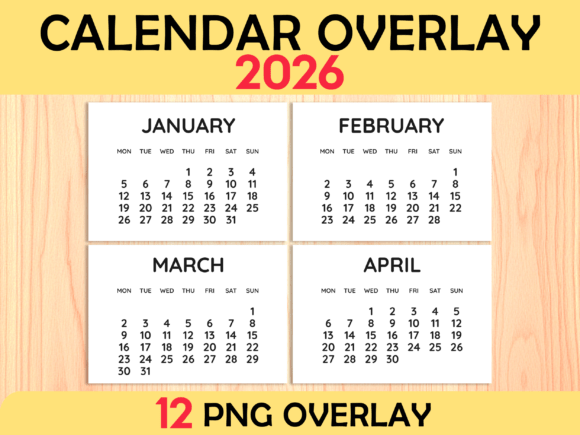 Download 2026 Calendar Overlay PNG - Calendar Collection
