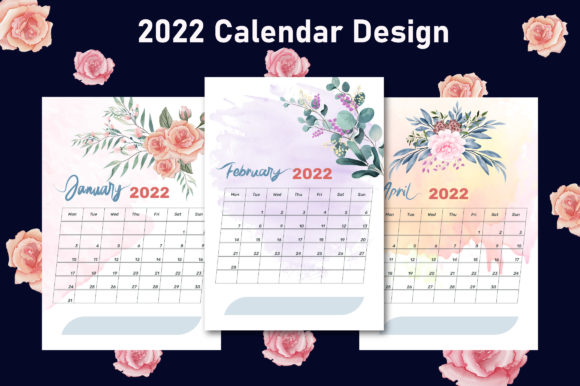 Download 2022 Calendar with Watercolor Flower - Calendar Collection
