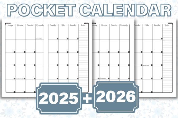 Download Pocket Calendar 2025-2026 for Purse - Calendar Collection
