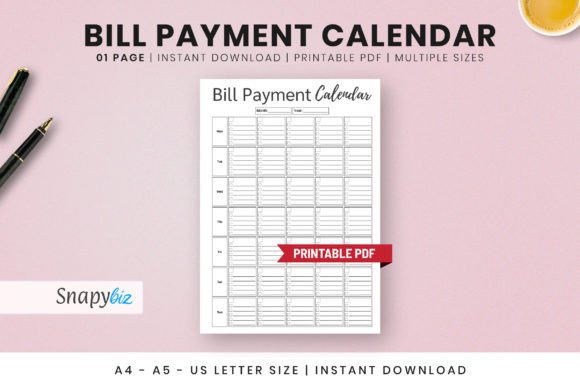 Download Free Bill Payment Calendar - Calendar Collection
