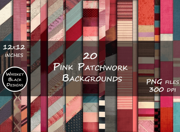 Download Pink Patchwork BoHo Background Papers - Premium Bundle