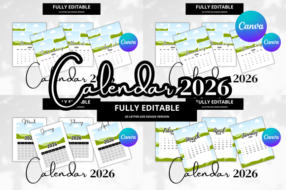 Download 2026 Calendar Photo Editable Bundle - Calendar Collection