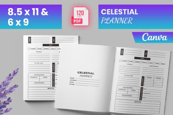 Download Celestial Planner for Canva (KDP) - Premium Resources