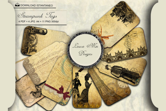 Download STEAMPUNK TAG, Printable Tags - Printable tags Collection